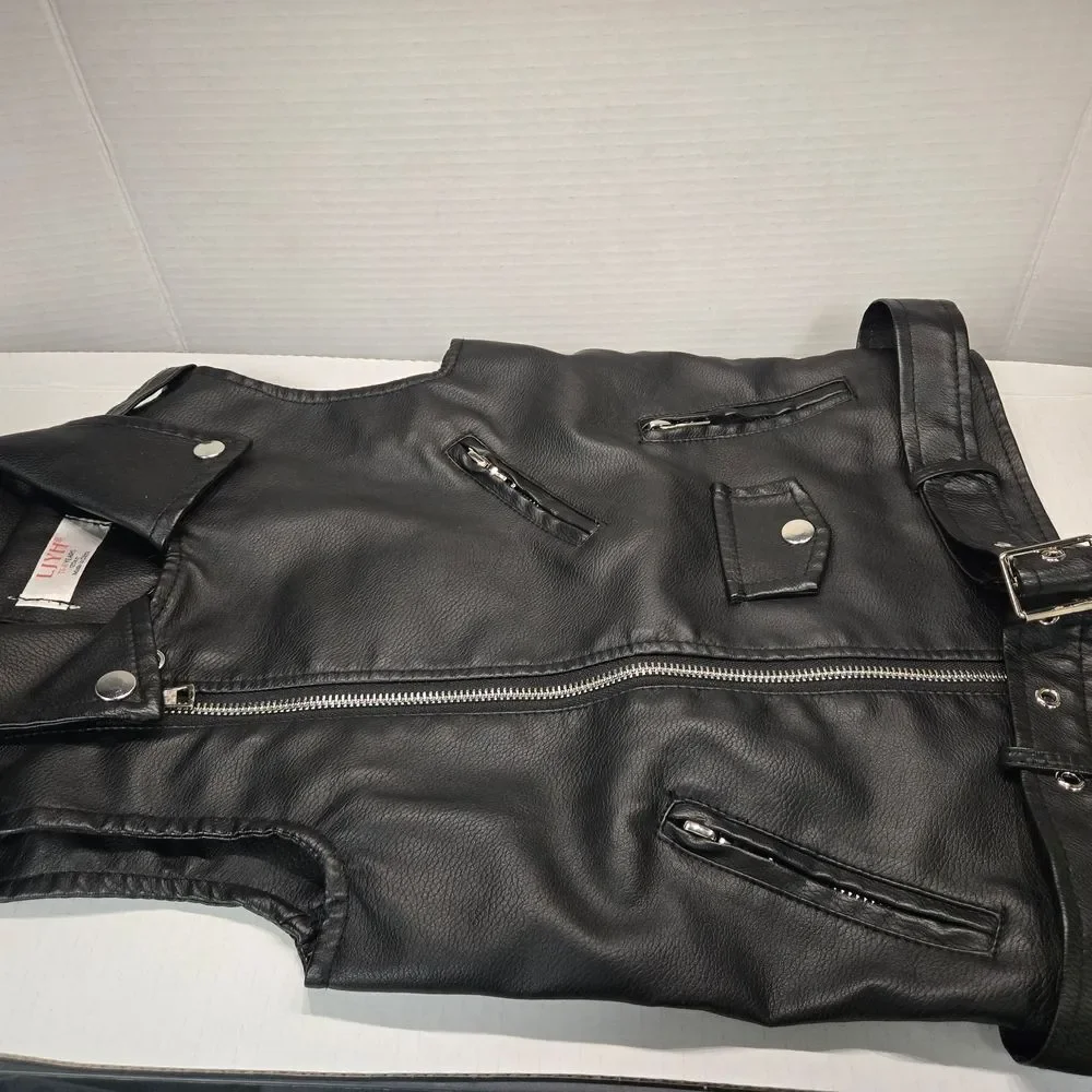 Children's Black Faux Leather Vest